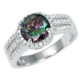 Brilliant 2.50 ct Mystic Topaz Solitaire Ring