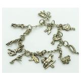 Vintage Sterling Silver Charm Bracelet