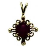 14kt Gold Red Star Sapphire Pendant