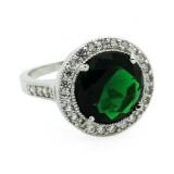 Round 5.40 ct Emerald Solitaire Ring