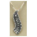 10kt Gold Diamond Wavelink Pendant
