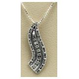 10kt Gold Diamond Wavelink Pendant