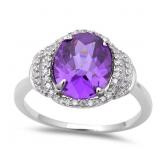 Oval 3.30 ct  Amethyst Designer Ring