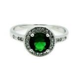 Beautiful Round Emerald Solitaire Ring