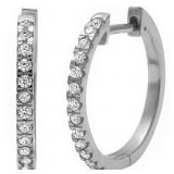 Stunning White Topaz Huggie Style Earrings