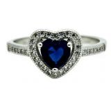 Beautiful Sapphire Heart Solitaire Ring