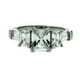 Radiant 3.50 ct White Topaz Designer Ring