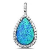 XX-Large Pear Cut Blue Opal Pendant