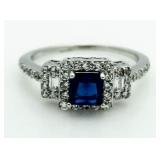 Princess Cut Sapphire Designer Ring