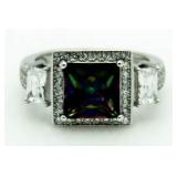 Princess Cut 2.50 ct Mystic Topaz Ring