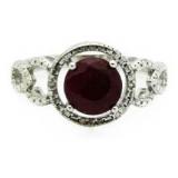 Genuine 2.21 ct Ruby & Diamond Ring