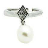 $660 Designer 8-9 mm Pearl Teardrop Ring