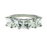 Princess Cut 2.50 ct White Topaz Anniversary Ring