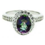 Oval 2.50 ct Mystic Topaz Designer Ring