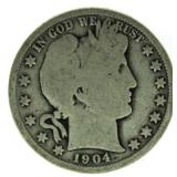 1904 Barber Silver Half Dollar