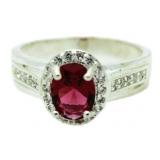 Oval 1.10 ct Ruby Designer Ring