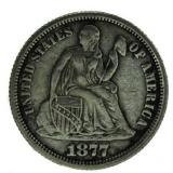 1877 Seated Liberty Silver Dime