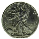 1942-D BU Walking Liberty Silver Half Dollar