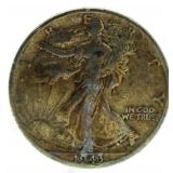 1942-S Toned Walking Liberty Silver Half Dollar