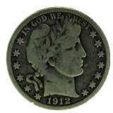 1912-D Barber Silver Half Dollar