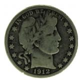 1912-D Barber Silver Half Dollar