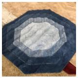 Multi Blue 57" Non Skid Octagon Rug