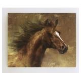 A8000054 Large Horse Scene On Canvas