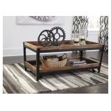 Ashley T940-1 Rustic Industrial Coffee Table