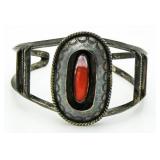 Vintage Red Coral Cuff Bracelet