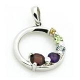 Half Moon Gemstone Pendant