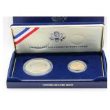 1987 US Mint Constitution 1/4 oz. Gold & Silver