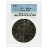 RARE 1991 Rainbow Toned Certified American Eagle