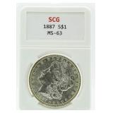 1887 MS63 Morgan Silver Dollar - Reverse Toned