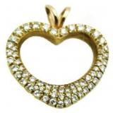 18kt Gold Briliant 3/4 ct Diamond Heart Pendant