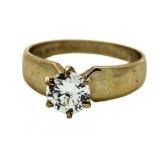 10kt Gold Brilliant 1.00 ct White Topaz Solitaire