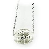 14kt Gold Etched Charm Pendant & Necklace