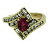 14kt Gold Pink Tourmaline Pinkie Ring