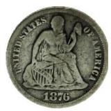 1876 Seated Liberty Silver Dime