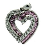 10kt Gold Large Pink & White Sapphire Pendant