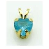 14kt Gold Aquamarine Heart Solitaire Pendant