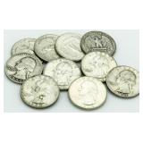 (10) Washington Silver Quarters