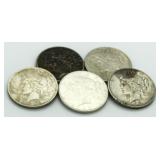 (5) 1923 Silver Peace Dollars