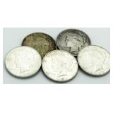 (5) 1926-S Silver Peace Dollars