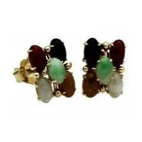14kt Gold Genuine Jade Vintage Earrings
