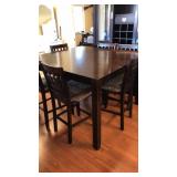 Cherry Bar Table & 6 Stools (As-Is)