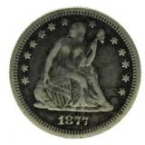 1877 Seated Liberty Silver Quarter