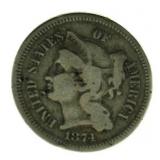 1874 3 Cent Nickel *Better Date