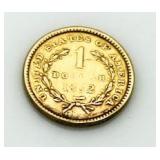 1852 Type 1 Liberty $1 Gold Piece