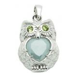 Moonstone & Peridot Owl Pendant