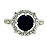 Genuine 2.51 ct Sapphire & Diamond Ring